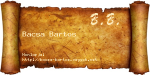 Bacsa Bartos névjegykártya